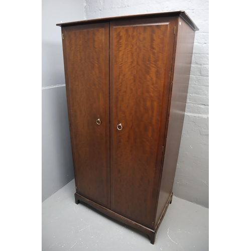 688 - Fine Quality Mid Century 1960's Stag Double Wardrobe with Two Internal Drawers Housed Between Four S... 