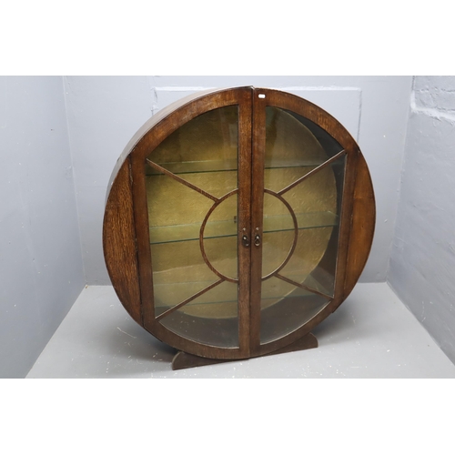 692 - An Art Deco Circular Two Door Display Unit, Approx 49.5