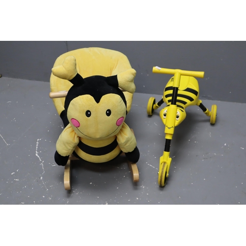 722 - Two items to include Bee Rocker and a Scuttle Bug Bike