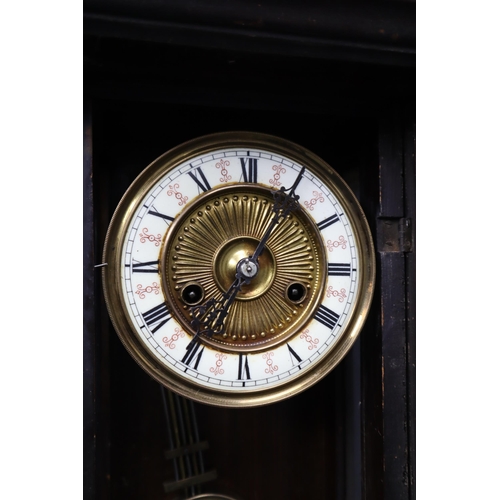 758 - An Ornate Wood Cased Wall Clock, AF. Approx 29