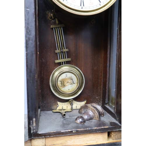 758 - An Ornate Wood Cased Wall Clock, AF. Approx 29