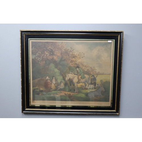 760 - Vintage Framed and Glazed George Morland Mezzotint Print Entitled 