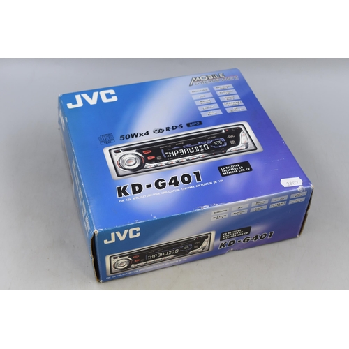 805 - Boxed JVC KD-G401 CD Car Radio (untested)