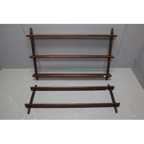 771 - Two Wall Plate Racks, 2 Tier and 3 Tier (requires fixings), Length 41” Each