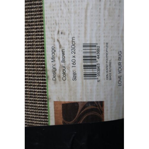 774 - A Large Dunelm Mirage Brown Rug (160x230cm), With Runner