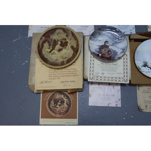 902 - A Selection of Seven Collectors Plates With Certificates. Includes Five Duck Plates, Cameo Collector... 