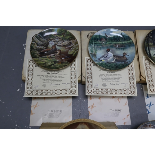 902 - A Selection of Seven Collectors Plates With Certificates. Includes Five Duck Plates, Cameo Collector... 