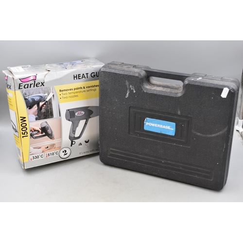 782 - Two items to include Boxed Powerbase Electric Drill and a 1500W Heat Gun with Attachments (Both Powe... 