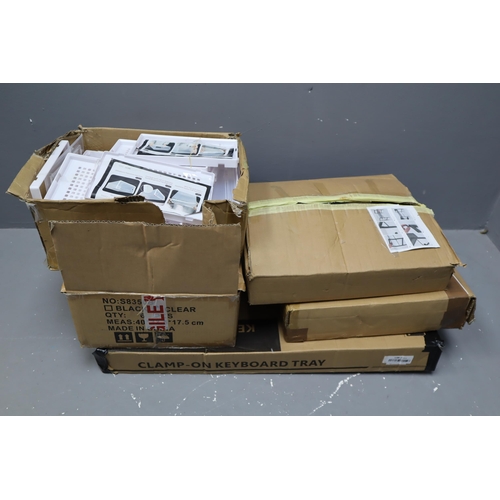 946 - Five Boxed Flatpacked Storage Items. Includes Boxes, Shelving Unit and More. Unchecked