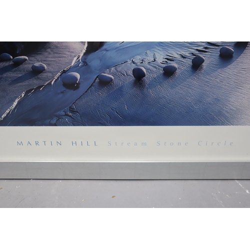 912 - Large Print by Martin Hill entitled Stream Stone Circle, Framed and Glazed (Approx. 34.5