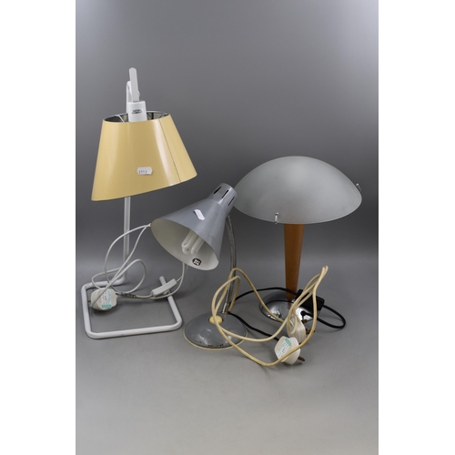 754 - Three Retro Lamps To Include Ikea Kvintol, And Two Others. All Light Up When Tested