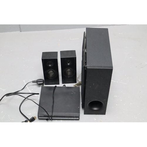 Mixed Lot to include Samsung Speakers, LG Subwoofer (No Wires) and Polaroid DvD Player