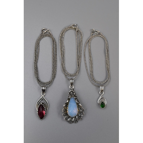 41 - Three Silver 925 Pendant Necklaces, various Designs