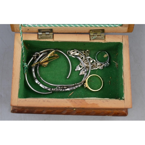 55 - Selection of Rings, Bracelets and Tiepin including Silver Complete with Mirrored Box