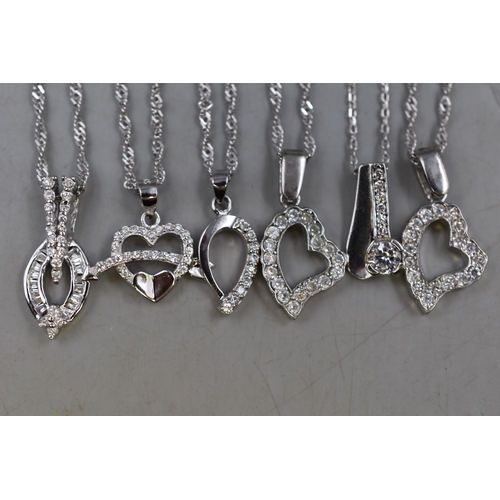 58 - Selection of Six Silver 925 Necklaces, various Designs
