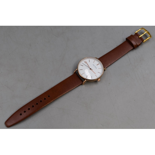 64 - A Jack Wills Designer Quartz Watch With Leather Strap, Working