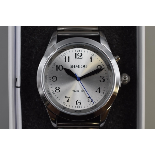 85 - SHMIOU, speaking watch for visually impaired people, Stainless steel with expanding stainless steel ... 