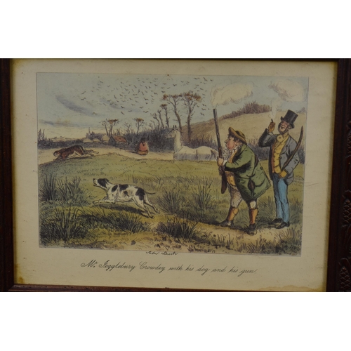 324 - Set of Four Vintage Framed and Glazed John Leech Prints depicting Hunting Scenes 9