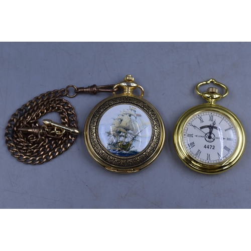 95 - Two Vintage Style Nautical Themed Pocket Watches