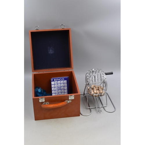 327 - Bingo Set in a Wooden Storage case