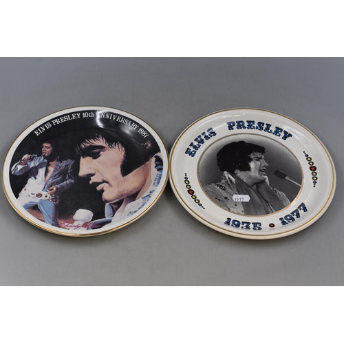 338 - Selection of 2 Elvis Presley Commemorative Plates Including 10th Anniversary 1987 and 1935-1977