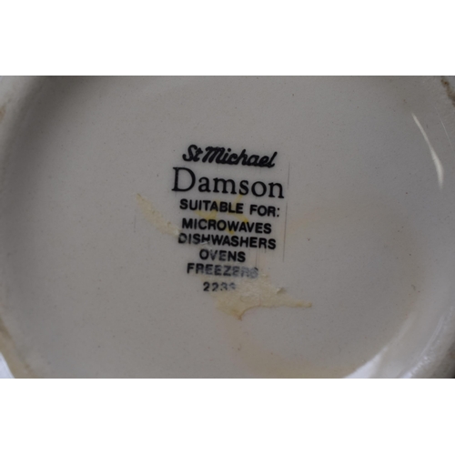 342 - Seven Pieces of Vintage Marks & Spencer’s Damson Ware to include Soup Terrain, Nibbles Pla... 