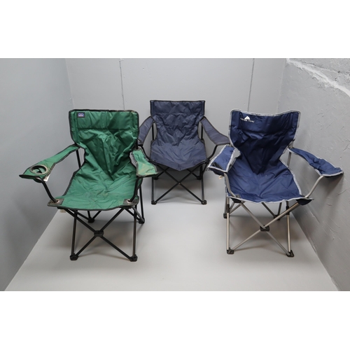 352 - Selection of 3 Folding Outdoor Camping Chairs (As Found)