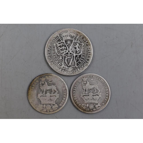 133 - Selection of Silver Coinage to include 1823 & 1825 George IV Shillings and a 1893 Victoria Flori... 