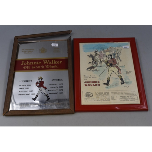 427 - Two Vintage Framed Johnnie Walker Promotional Items to include a Print Entitled 