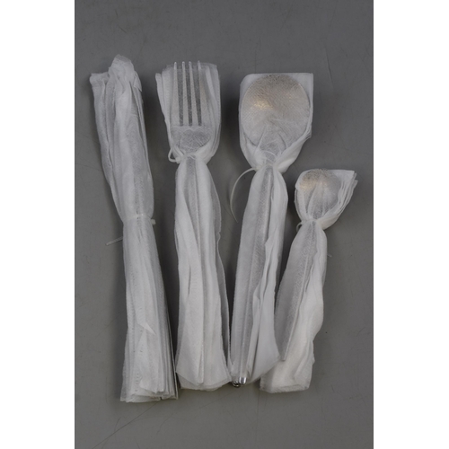 431 - Brand new six setting (24 pieces) stainless steel cutlery set individually wrapped, boxed with clean... 