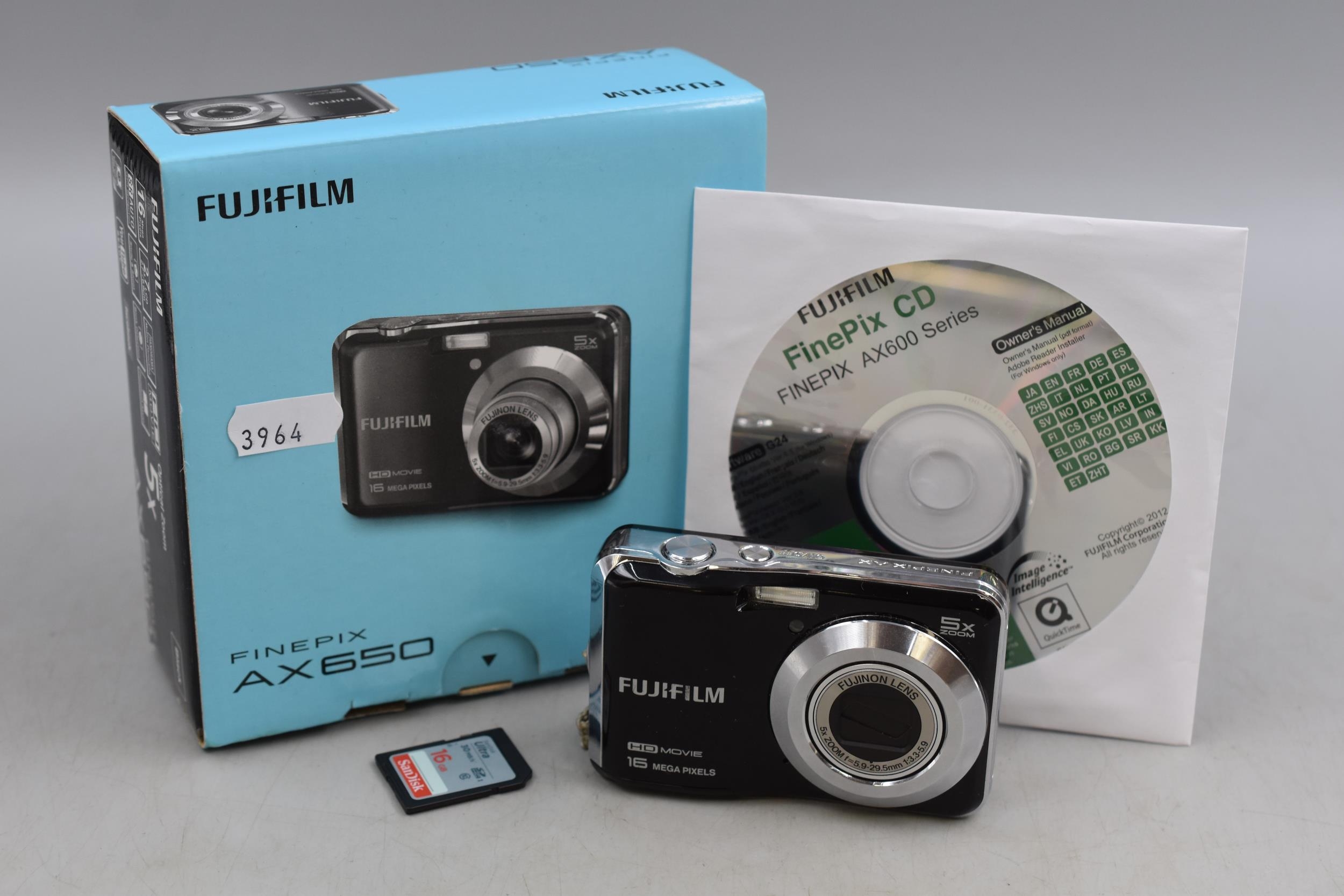 A Boxed Fujifilm Finepix AX650 Digital Camera, With Two SD Cards (16GB ...