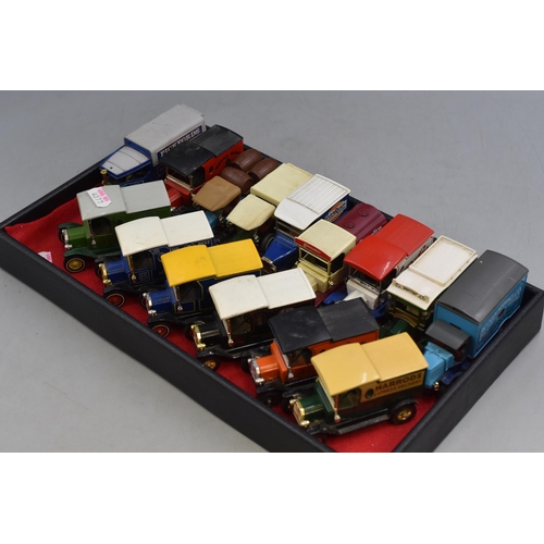 162 - Tray of Vintage Matchbox Di-Cast Vehicles to include Pickfords, Harrods, Pepsi-Cola, Hoover and more