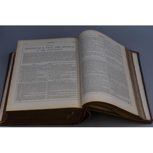 443 - An Antique Leather Bound Victorian Bible, Published By A. Pullarton & Co in 1849. Age Related Da... 