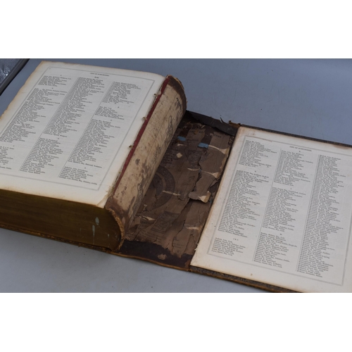 443 - An Antique Leather Bound Victorian Bible, Published By A. Pullarton & Co in 1849. Age Related Da... 