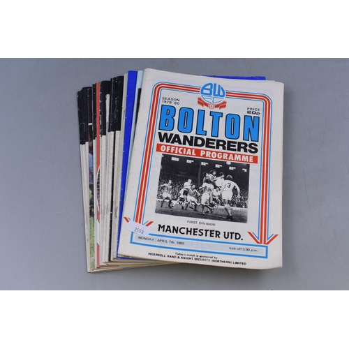 447 - Selection of Vintage Bolton Wanderers and Manchester United Official Programme Booklets