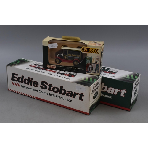 176 - Three Die-Cast 'Eddie Stobart' Collectors Models, Two Atlas Editions, Volvo FH Trailer, Named Emma J... 