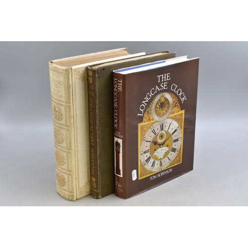 467 - Two Antiquarian Books And Horology Reference Book. Includes 'The Longcase Clock' By Tom Robinson, ''... 