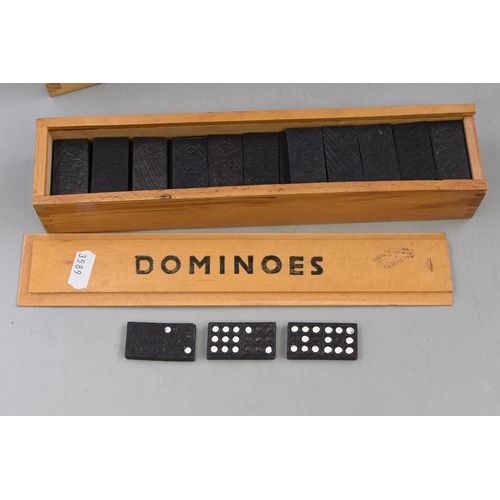 484 - Selection of Dominoes in Wooden Storage Boxes