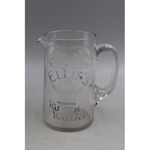 242 - A Vintage Glass Ellis' Ruthin Waters Jug, Approx 6