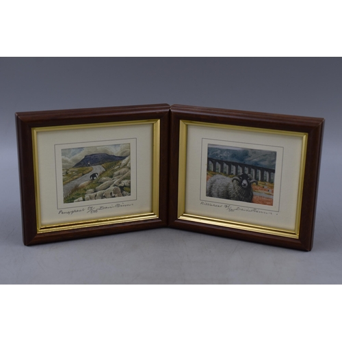 245 - Two limited edition water colour prints by David Binns (deceased) in wood frames 5.5