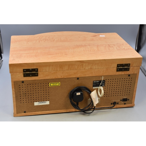 506 - A Bush Pine Effect Wood Compact Component System, Powers on When Tested