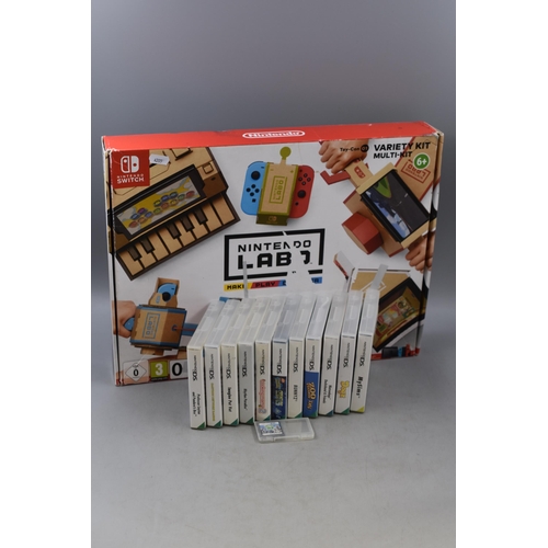 507 - Nintendo DS Games to include My Sims, Cooking Mama and More Plus Nintendo Switch Labo Cardboard Shee... 