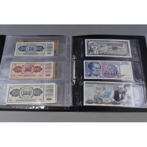 273 - Folder Containing a Selection of Old Worldwide Banknotes. Includes Pakistan, Cyprus, Saudi Arabia, E... 