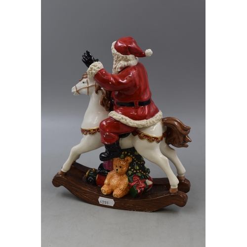 280 - Father Christmas Ceramic Rocking Horse Figure