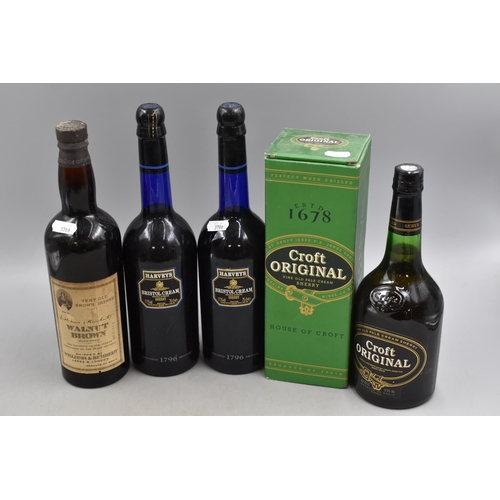 294 - Four Sealed Bottles of Sherry To Include Harveys Bristol Cream, Croft Original, And Walnut Brown