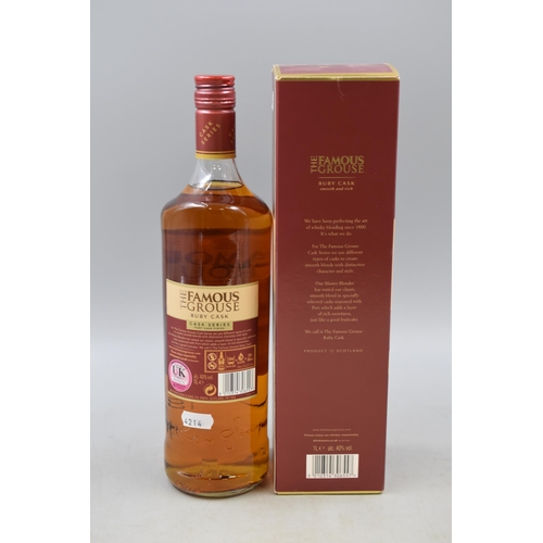 301 - Sealed 1 Ltr Bottle of The Famous Grouse Ruby Cask Blended Scotch Whisky Complete with Box