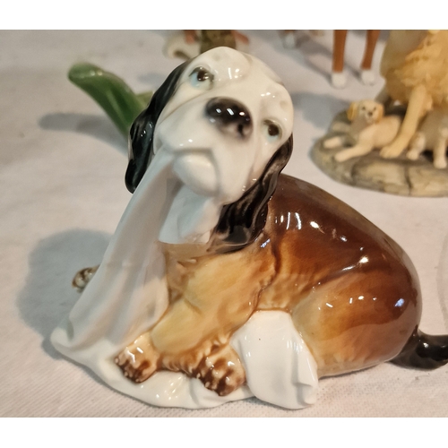 302 - Dog Themed Ornaments Includes Hummell, 1959 Capodimonte, Wade, Border Fine Arts and more.