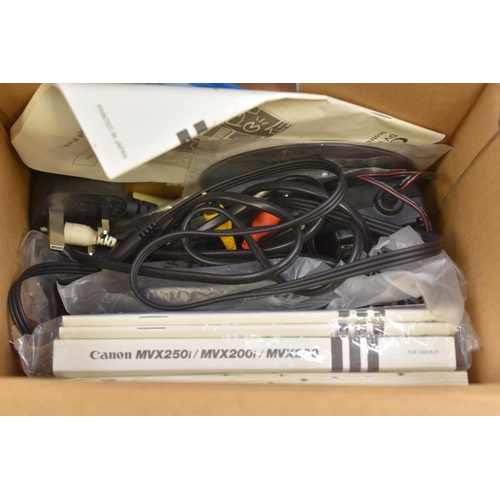 594 - Two items includes Canon Digital Camcorder in Box and a Camedia Camcorder (Both Untested)