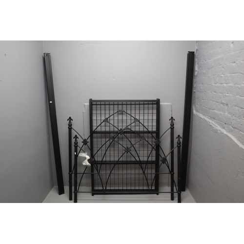 671 - Black Metal Single Bed Frame Approx 76