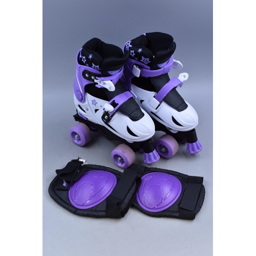 687 - Pair of Roller Boots with Knee Pads size 